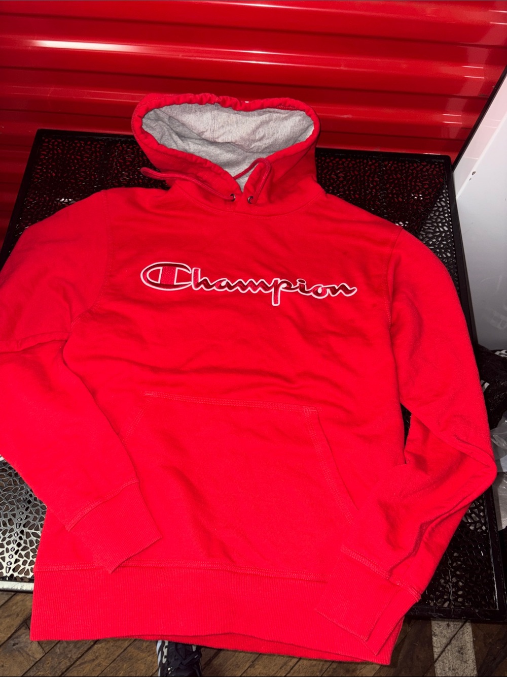 Champion, long sleeve embroidered hoodie size small fast shipping